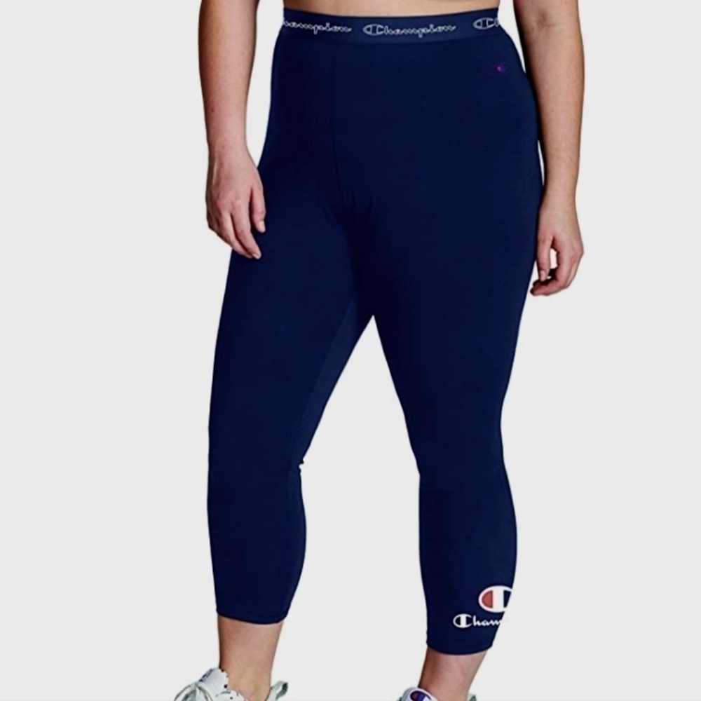 NEW! CHAMPION Plus Size Navy Activewear Tights Leggings 1X.
